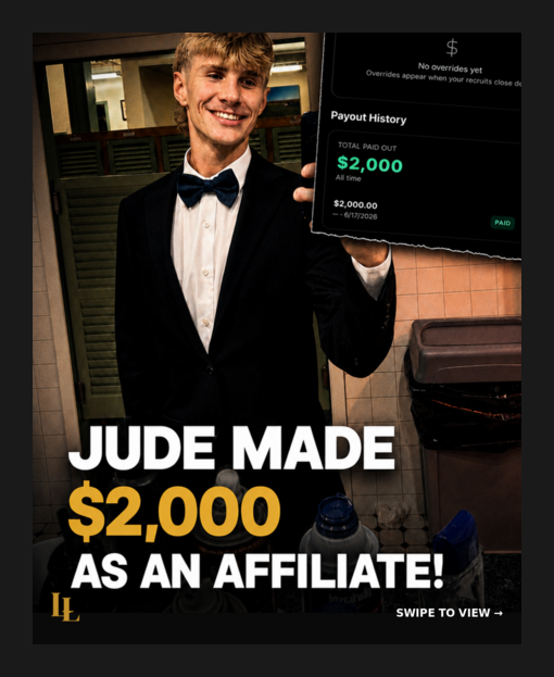 Jude made $2,000 as an affiliate