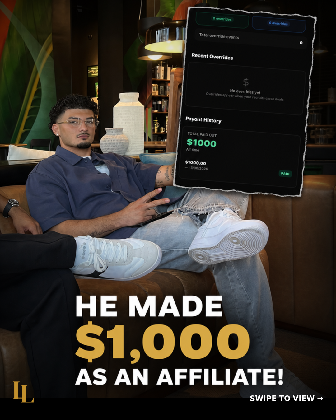 Affiliate who made $1,000