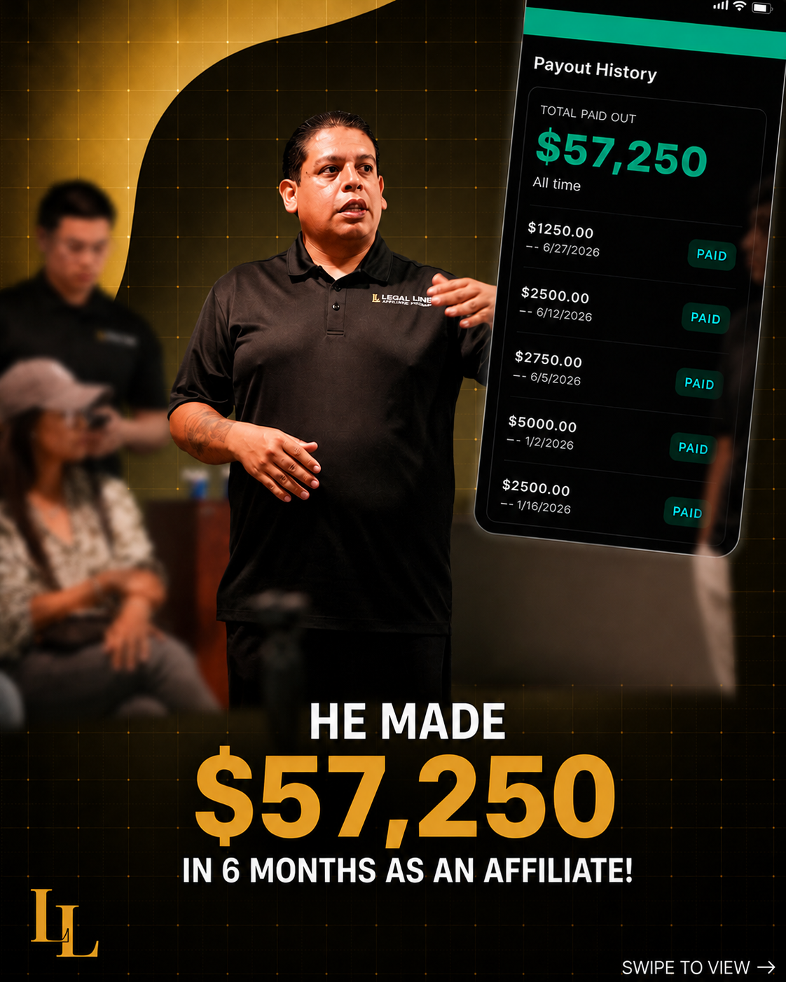 Affiliate who made $57,250 in 6 months
